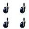 Service Caster 3.5'' SS Solid Poly Wheel Swivel 1-1/8'' Expanding Stem Caster Set, 4PK SCC-SSEX20S3514-SPUS-118-4 - alternate 1